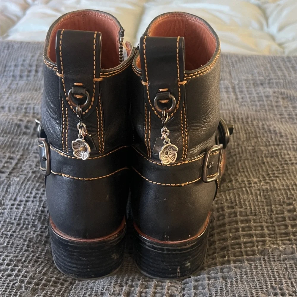 Coach Black Leather Ankle Booties - Picture 2 of 16